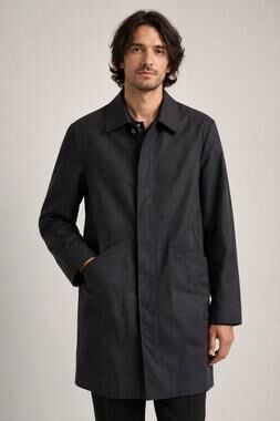 A.P.C. Vintage Men’s Car Coat Charcoal Metallic Weave Size S